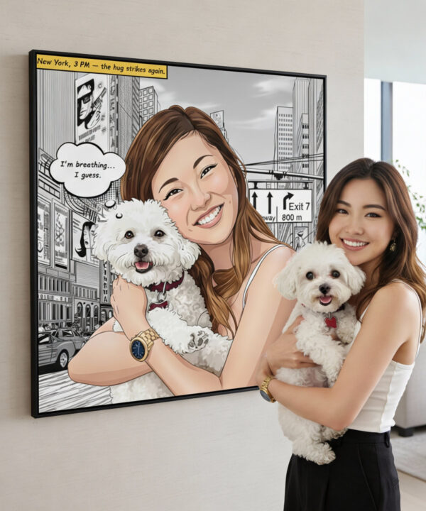 Comic City Style 1.1 Personalized dog portrait with custom design – Comic City Style 1.1
