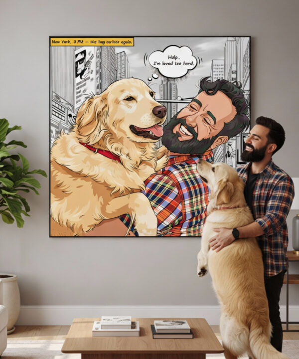 Comic City Style 5.1 Personalized dog portrait with custom design – Comic City Style 5.1