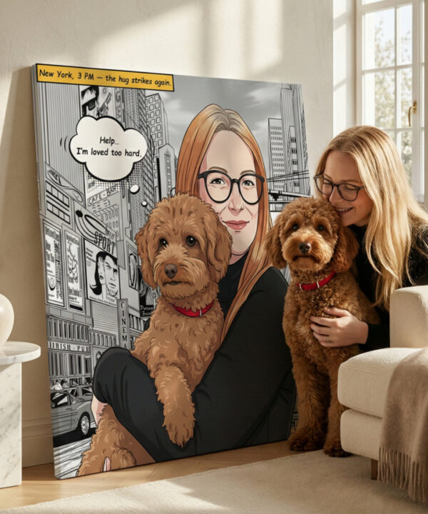Comic Style 4.1 Personalized dog portrait with custom design – Comic Style 4.1