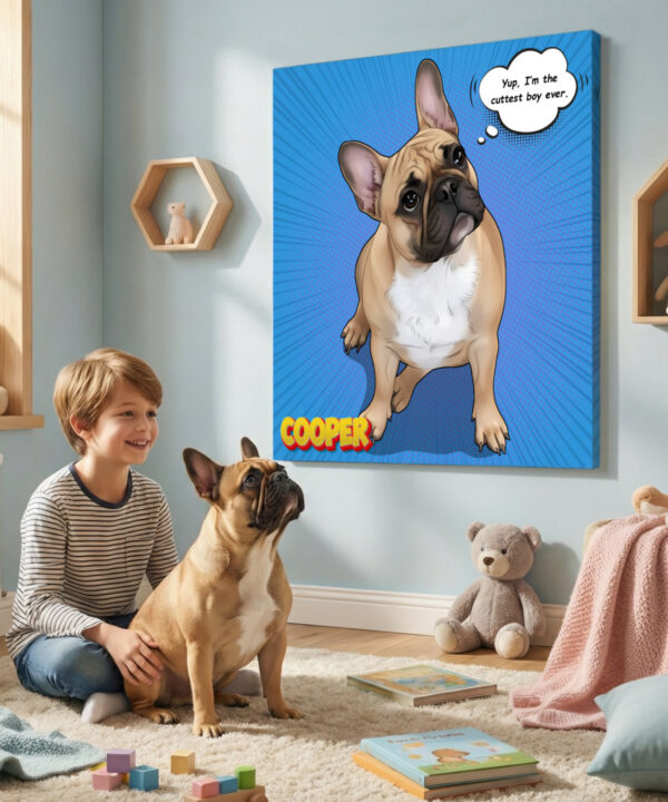 Personalized dog portrait with custom design – Comic Style 4.2