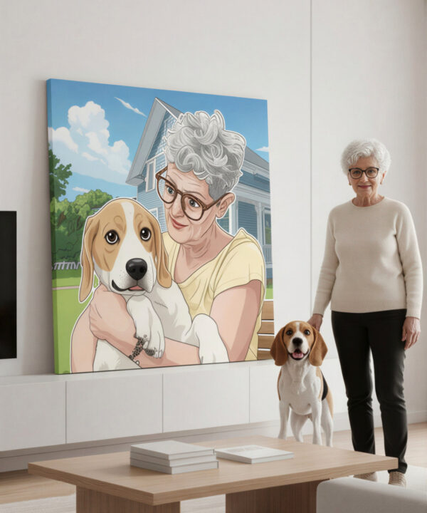 Personalized dog portrait with custom design – Comic Style 6.2