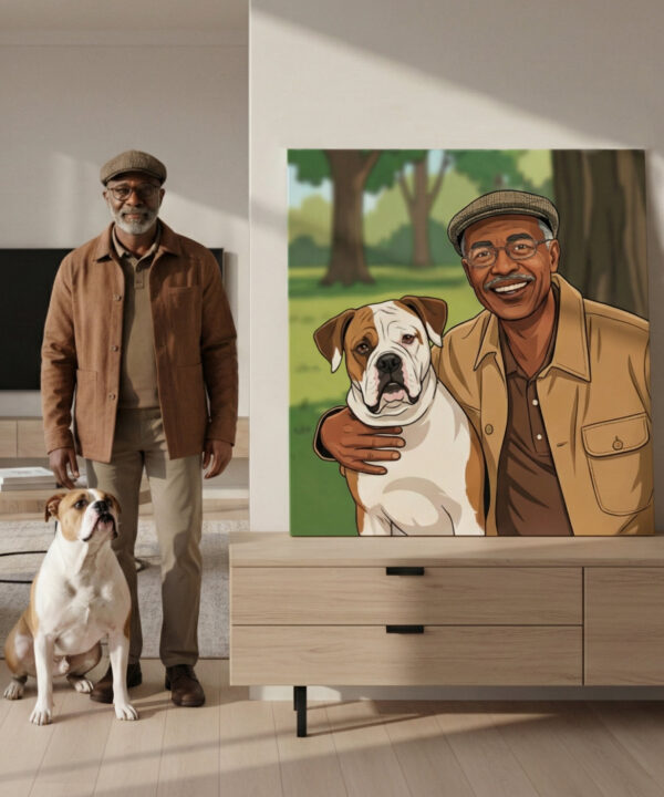 Personalized dog portrait with custom design – Comic Style 8.1