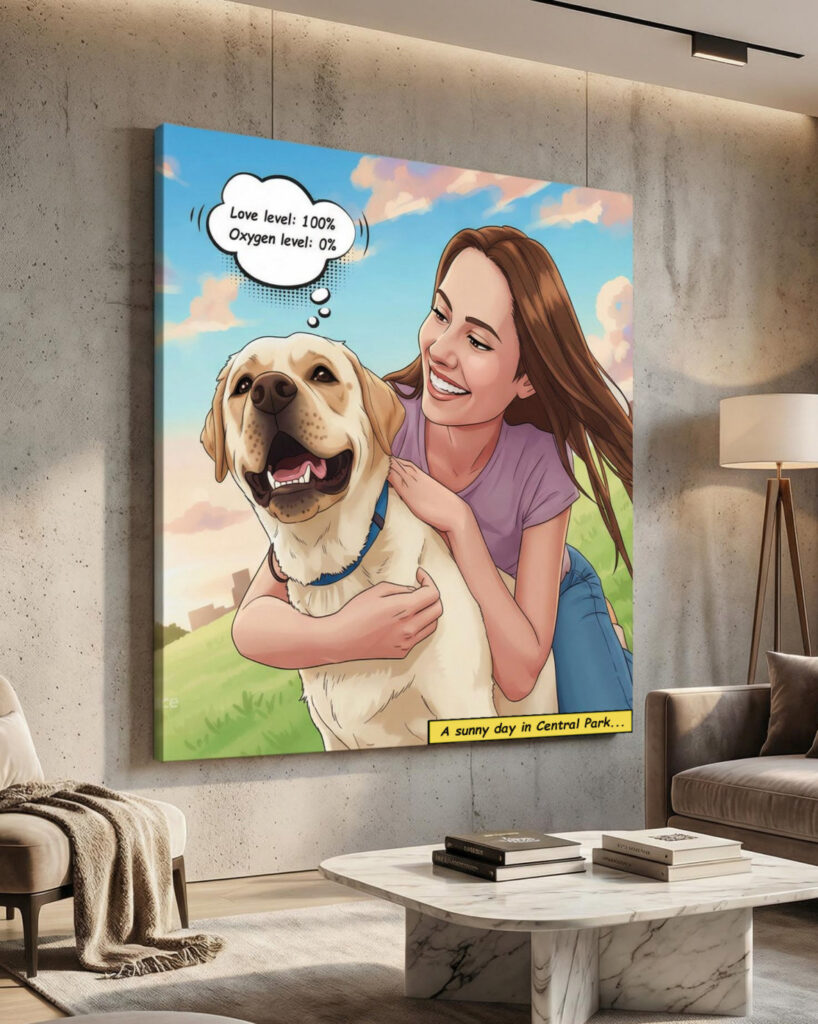 Personalized dog portrait with custom design – Comic style 2.2
