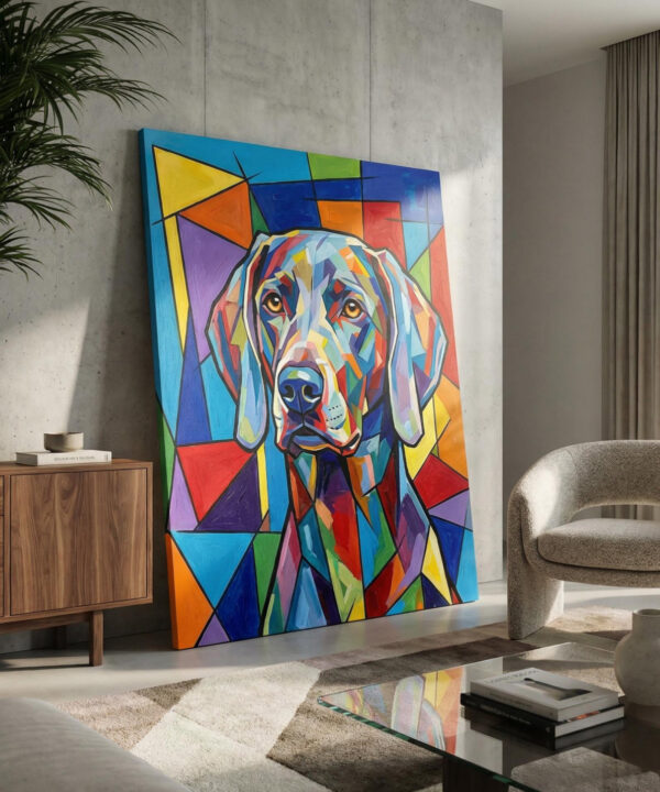 Personalized dog portrait with custom design – Cubism style1.1