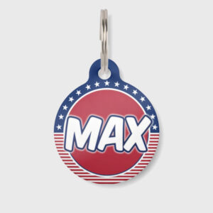 Custom pet tag with dog name and phone number for lost pet safety