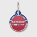 Custom pet tag with dog name and phone number for lost pet safety