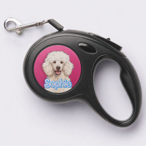 Personalized dog product with custom design – Pink Glam style Retractable dog leash4