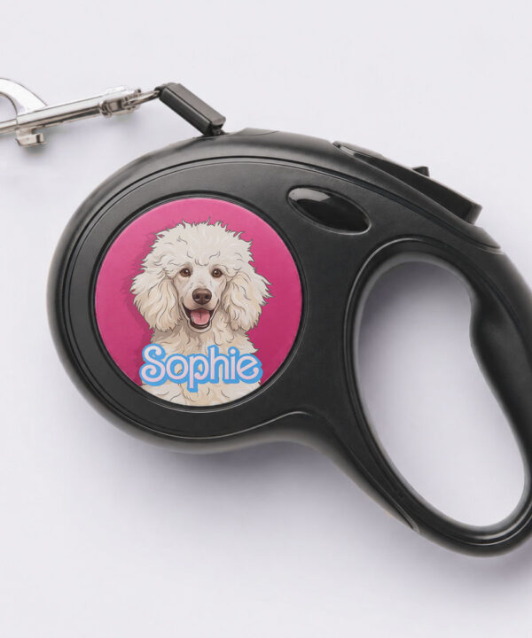 Personalized dog product with custom design – Pink Glam style Retractable dog leash4