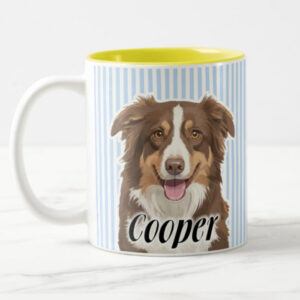 Custom dog mug with pet portrait and pet name – personalized gift
