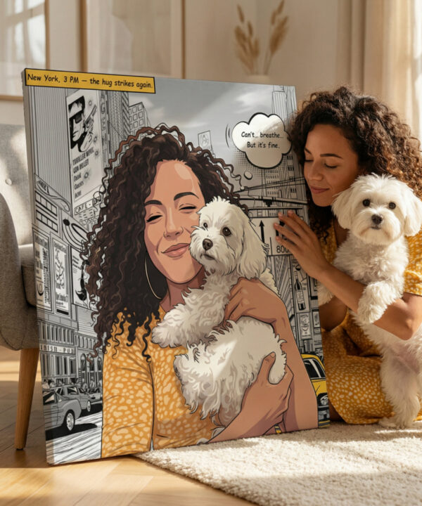 Comic City Style 2.1 Personalized dog portrait with custom design – Comic City Style 2.1