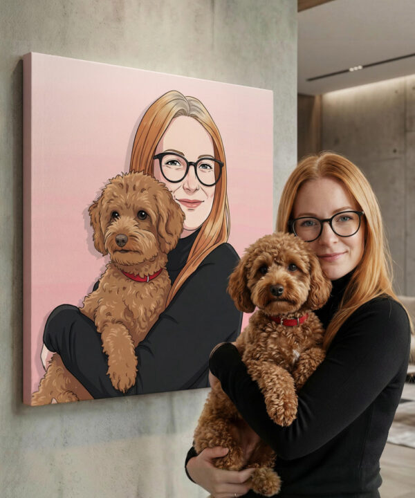 Personalized dog portrait with custom design – Comic Style 1.1