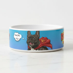Personalized dog bowl with custom design – comic main