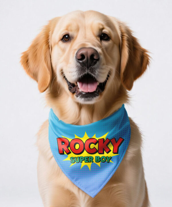Personalized dog product with custom design – Comic Style Bandana mockup L11