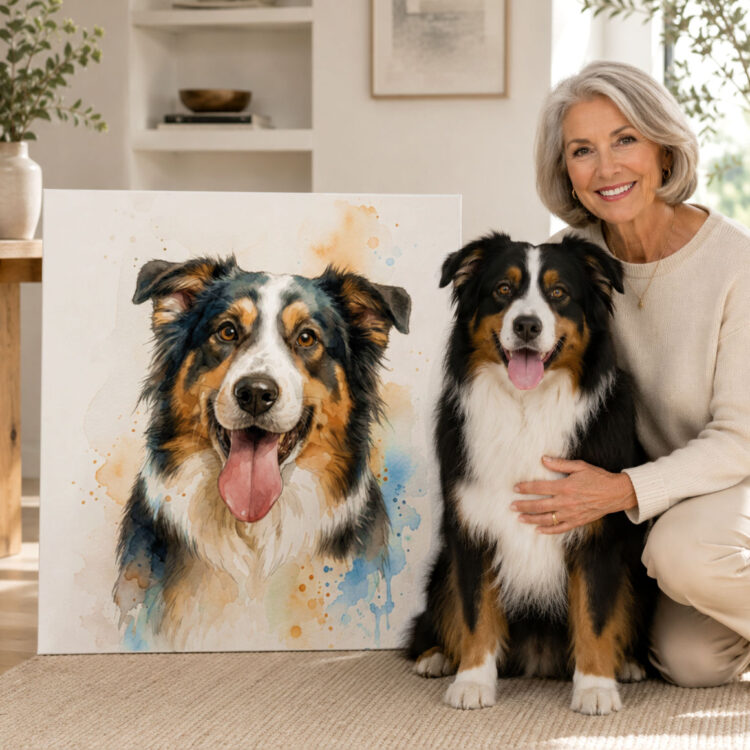 Personalized dog product with custom design – Watercolor style 1.7