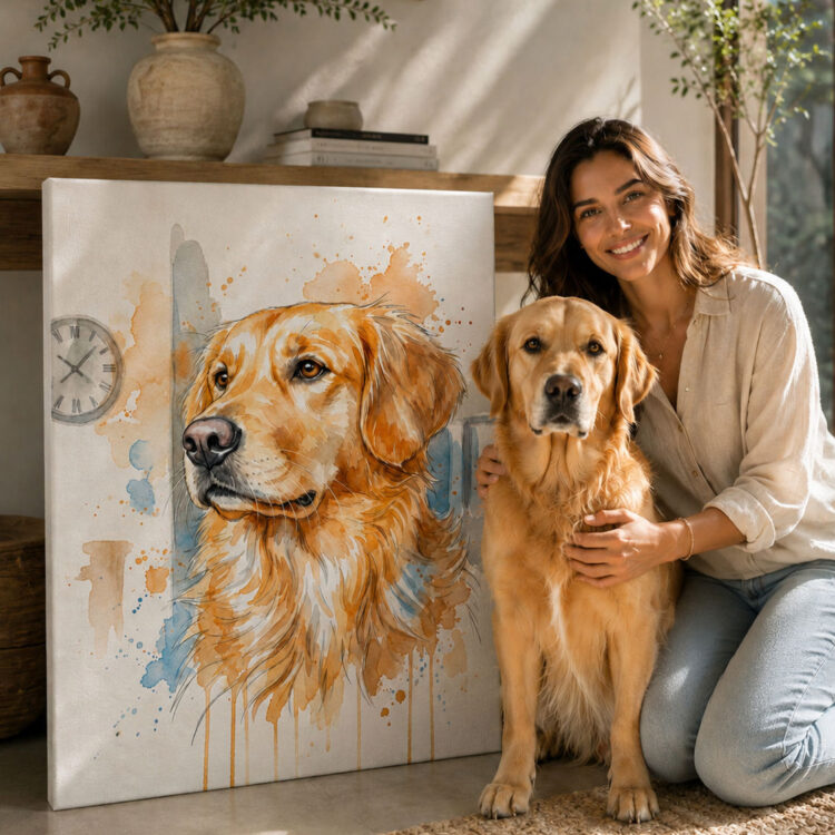 Personalized dog product with custom design – Watercolor style 2.1