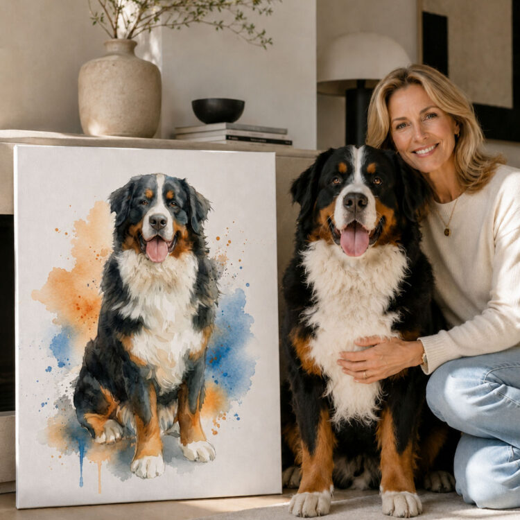 Personalized dog product with custom design – Watercolor style 8.1